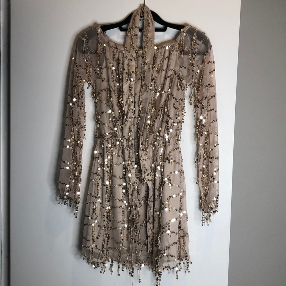 Gold glitter shimmy dress